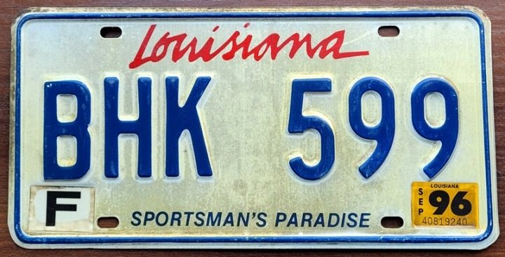Louisiana 2016 - табличка номерная с США, фото 1
