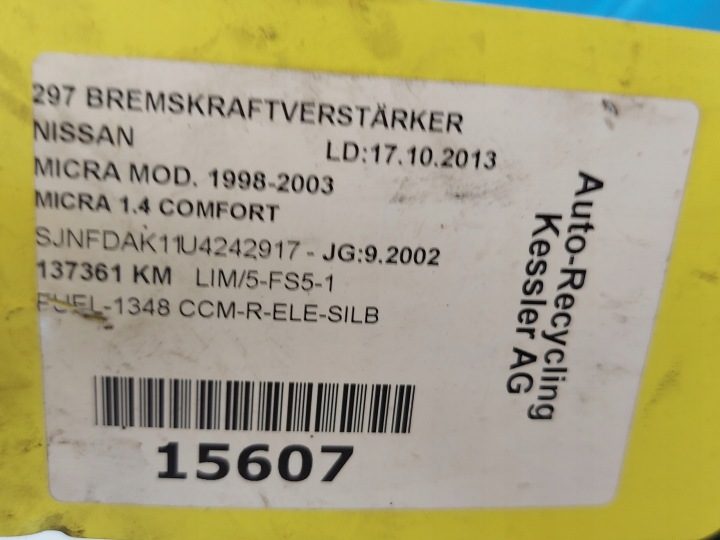 ВАКУУМНЫЙ УСИЛИТЕЛЬ НАСОС NISSAN MICRA K11 1F501 1.3 бензин, фото 5
