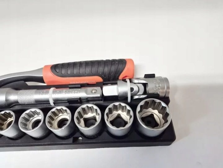 Комплект торцевых головок Werckmann 13 элементов с wygiętą трещоткой 1/2", фото 3