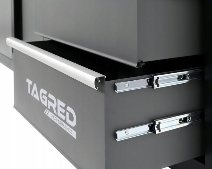 Подрамник инструментальный Tagred черный 8 ящиков сталь INOX с oświetleniem LED, фото 14