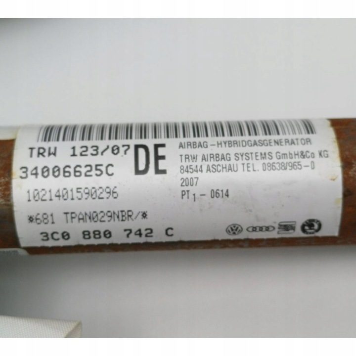 ШТОРКА БЕЗОПАСНОСТИ AIRBAG ЛЕВЫЙ VW PASSAT B6 УНИВЕРСАЛ 3C0880742C NR32, фото 3