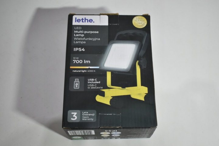 Lethe Фара LED 10W 700lm Аккумулятор USB-C IP54 Лампа переносная 4000K, фото 1