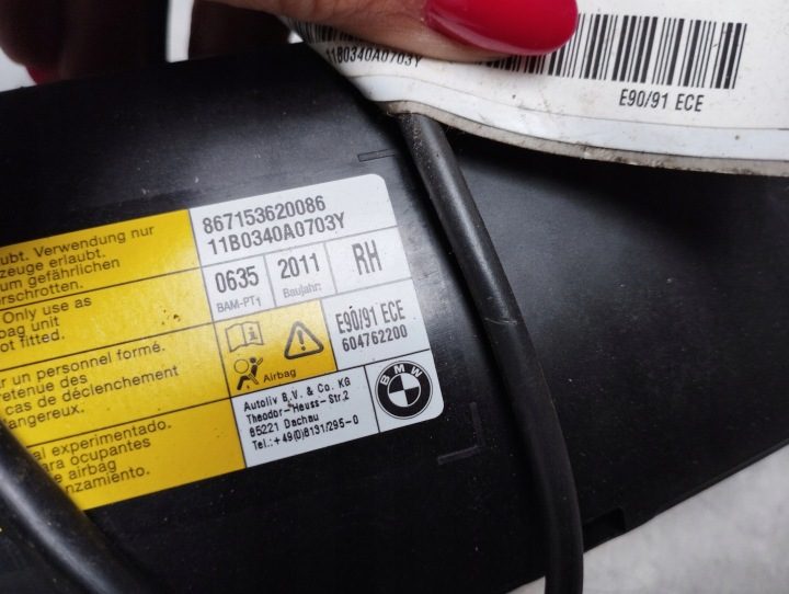 BMW E90 E91 Подушка безопасности сиденья Правая Airbag 7153620, фото 11