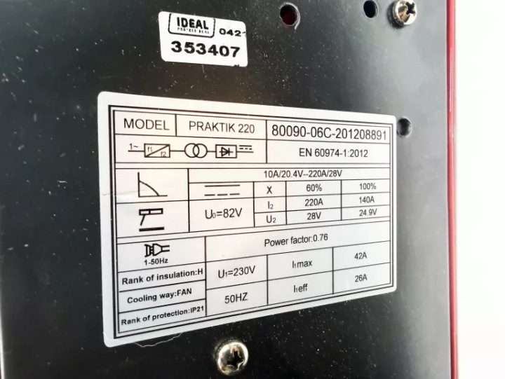 Сварочный инвертор MMA elektrodowa СИНЕРГЕТИКА 230V Идеальная Praktik 220 LED, фото 3