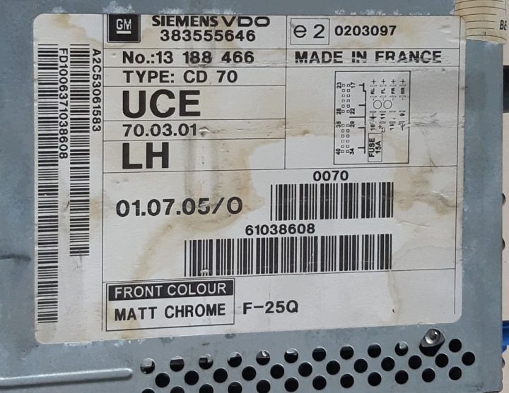 Автомагнитола Opel ASTRA H ZAFIRA B 1-DIN, фото 10