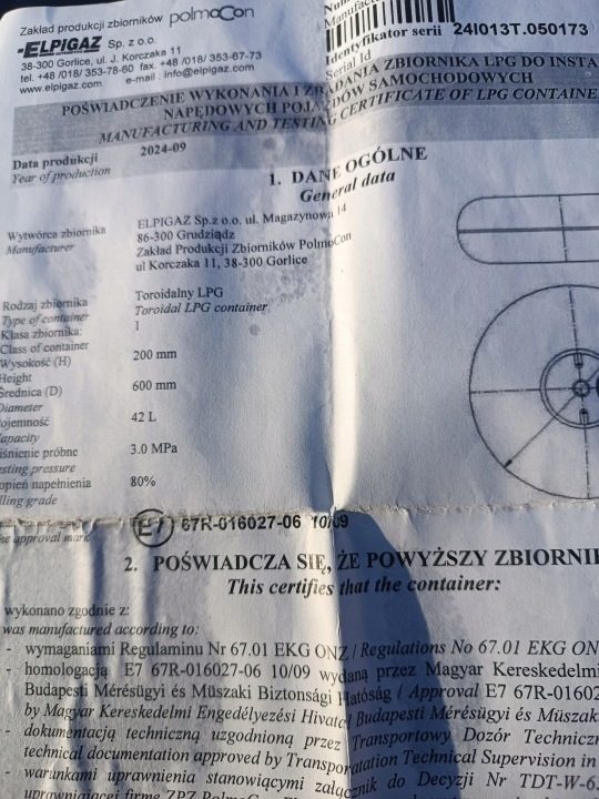 Баллон газовый в колесо 42 l ważna для 2034 г., фото 3