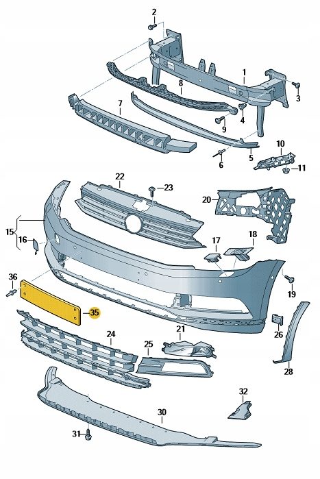 Volkswagen OE 3G0807287 кронштейн номерного знака, фото 4