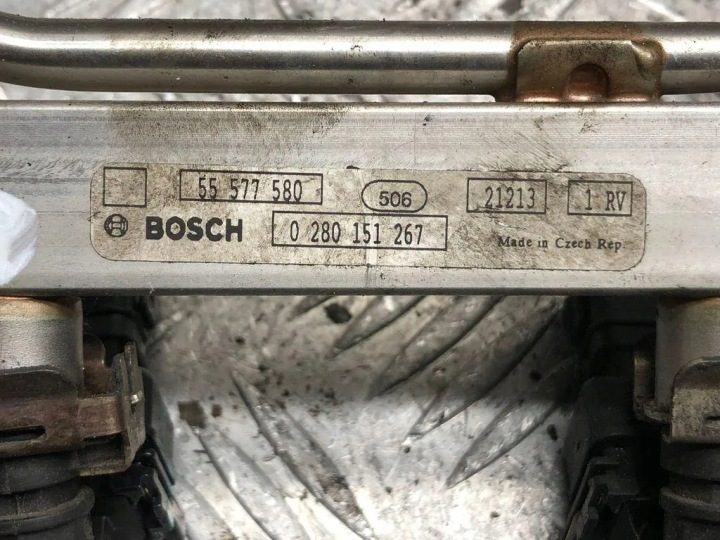 Топливная рампа форсунка Opel Corsa E 1.4B турбо 0280158205 0280151267 NR206, фото 2