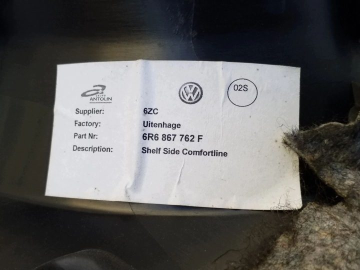 VOLKSWAGEN POLO V 6R ОБШИВКА БАГАЖНИКА ПРАВАЯ СТОРОНА 6R6867762F, фото 3