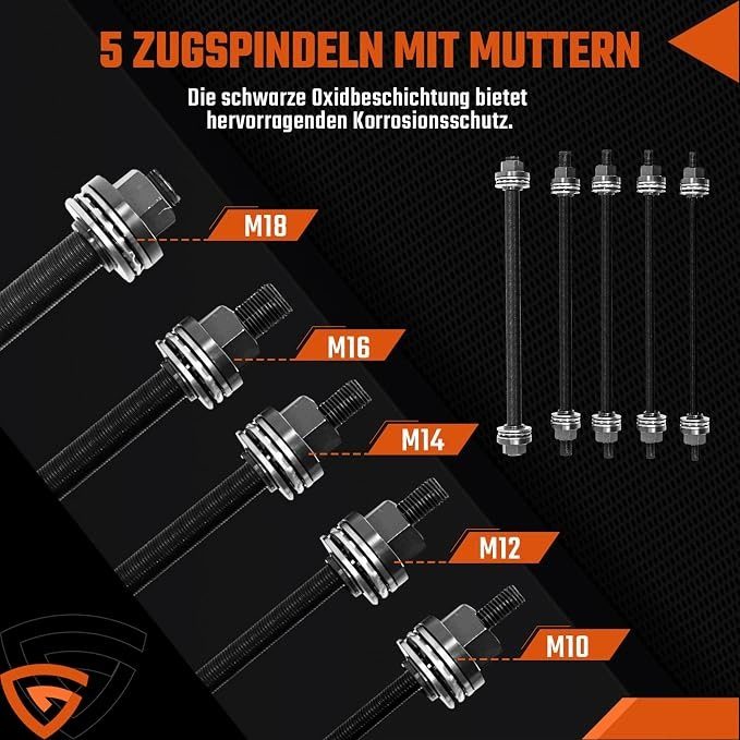 KW39 GEARMONSTER КОМПЛЕКТ ŚCIĄGACZY ПОДШИПНИКОВ И ВТУЛОК 27 шт., фото 10