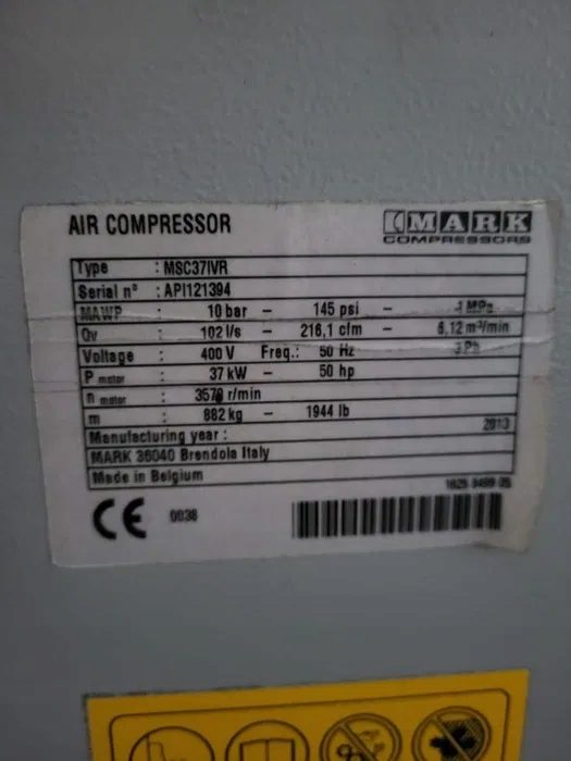 Компрессор масляный Atlas Copco Mark MSC 37 IVR 0 l 10 бар, фото 5