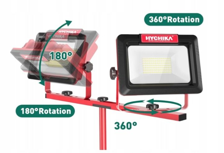 Фара budowlany LED с statywem Hychika 2 x 60 Вт, фото 2