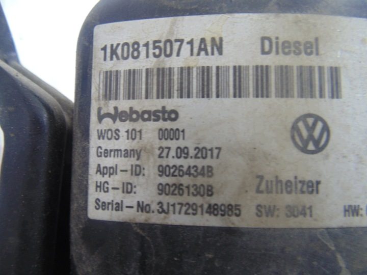 VW TOURAN CADDY III РЕСТАЙЛИНГ 10-15 Webasto автономный отопитель 1K0815071AN, фото 6