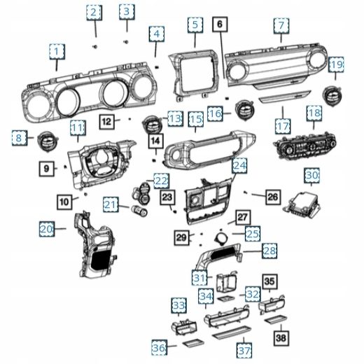 Блок управления климатом кондиционер WRANGLER JL GLADIATOR JT 6SX75DX9AA, фото 4