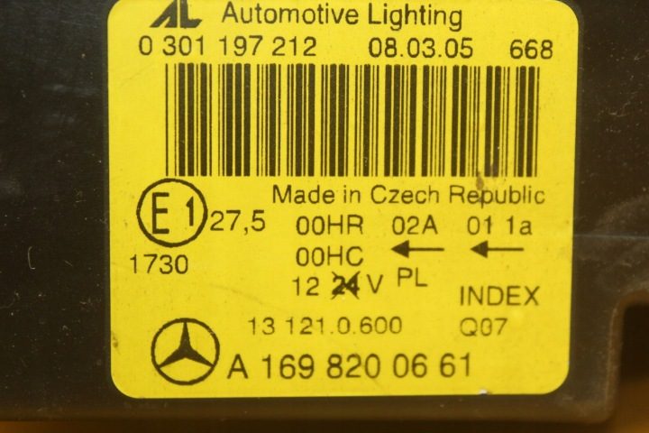 ФАРА ЛИНЗА ПРАВАЯ ПЕРЕДНЯЯ MERCEDES W169 A1698200661 301197212 ЕВРОПА, фото 7