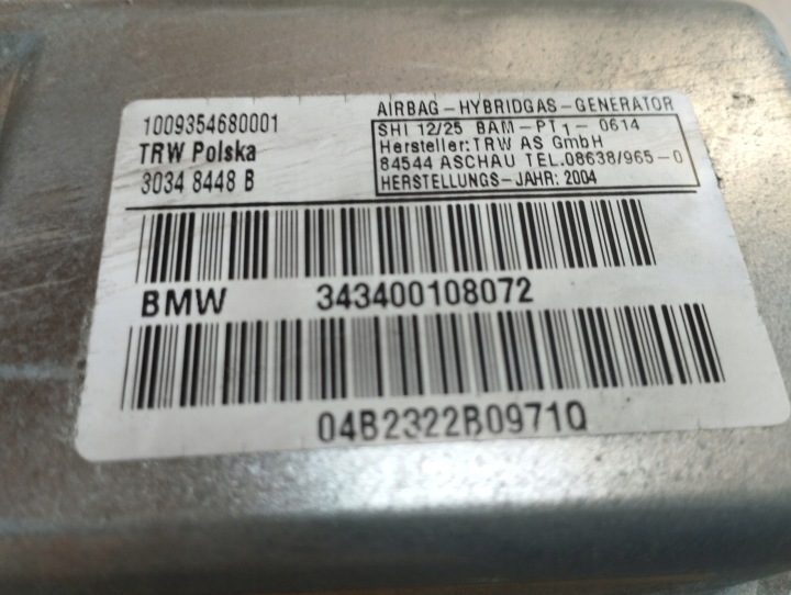 BMW E83 Подушка безопасности двери передняя правая 3400108, фото 3