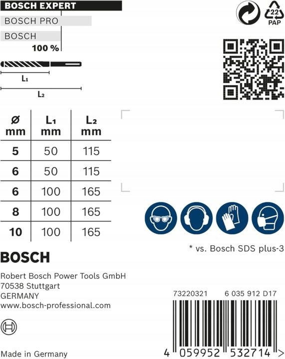 Комплект 5 сверл SDS-Plus plus-7X Bosch Expert, фото 5