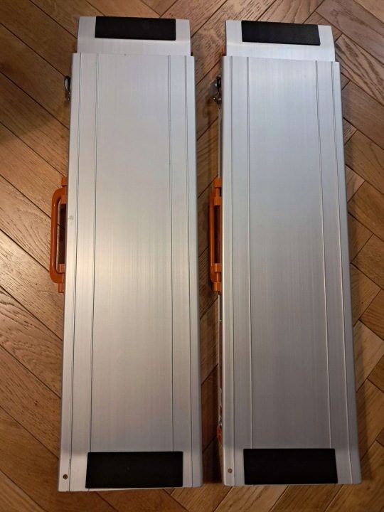 LIEKUMM Antypoślizgowa рампа ułatwiająca załadunek, 120 см x 21 см, регулируемая, переносная, алюминиевая рампа teleskopowa на schody и przeszkody, складная направляющая ładująca (MR207N-4), 2 шт., фото 11