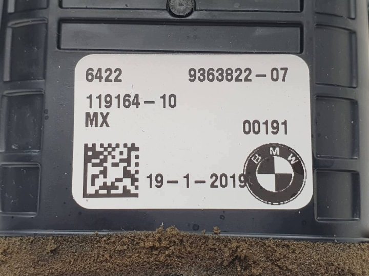 РЕШЕТКА БЛОК УПРАВЛЕНИЯ ПЕЧКОЙ ЗАДНИЙ ТОННЕЛЯ BMW X3 G01 9493014 9363822, фото 5
