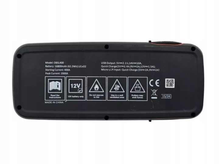 Osram BATTERYstart 400 стартер 12V 16800 мАч с повербанком и фонариком LED, фото 3