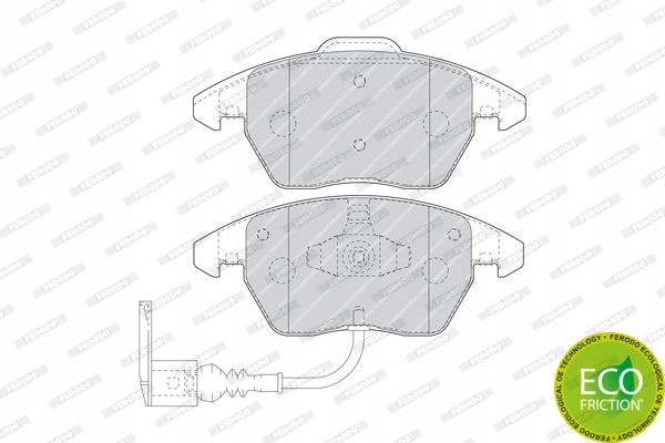 КОЛОДКИ ТОРМОЗНЫЕ ПЕРЕДНИЕ С ДАТЧИКОМ FDB1641 FERODO, фото 3