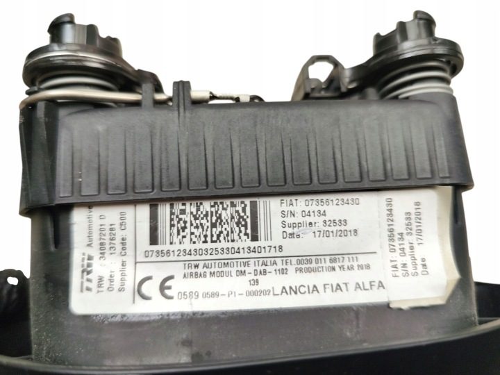 Подушка безопасности водителя Fiat Panda III 3 (2011-2020) 07356123430, фото 5