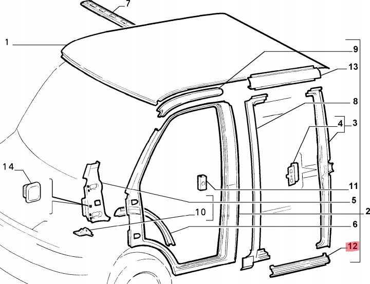 FIAT DUCATO 94- ОБШИВКА ПОРОГА ПРАВАЯ ПЕРЕДНЯЯ НИЖНЯЯ 1303515080 OE, фото 11