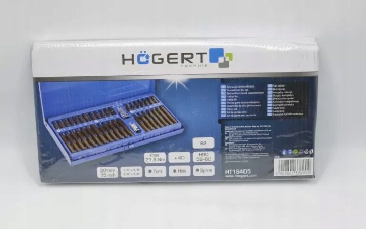 Комплект бит Torx/шестигранник/spline S2 наконечника wkrętakowe 40 элементов Hoegert, фото 2
