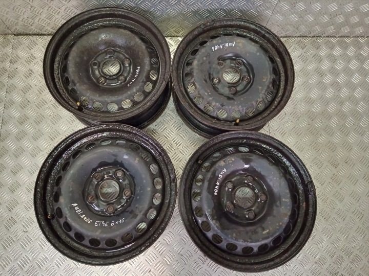 4× Штампованный диск Audi OE 6.0" x 15" 5x112, фото 1