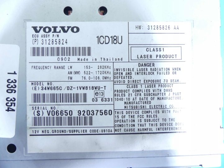 МАГНИТОЛА ШТАТНАЯ VOLVO V50 S40 II 31285824, фото 4