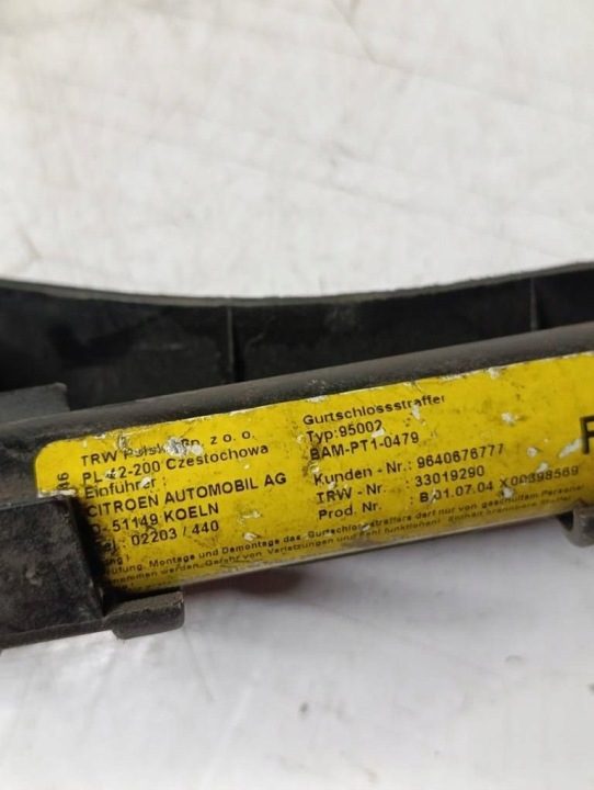 ПРЕДНАТЯЖИТЕЛЬ РЕМНЯ БЕЗОПАСНОСТИ ПЕРЕДНИЙ ПРАВЫЙ CITROEN C2 2003-2009R 9640676777, фото 5