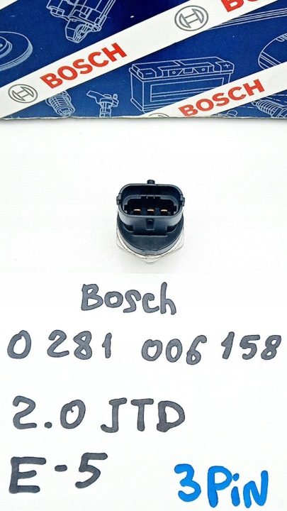 W-wa 0281006158 OE ДАТЧИК ДАВЛЕНИЯ ТОПЛИВА В МОЛДИНГЕ ТОПЛИВНОГО 3 пин BOSCH, фото 3