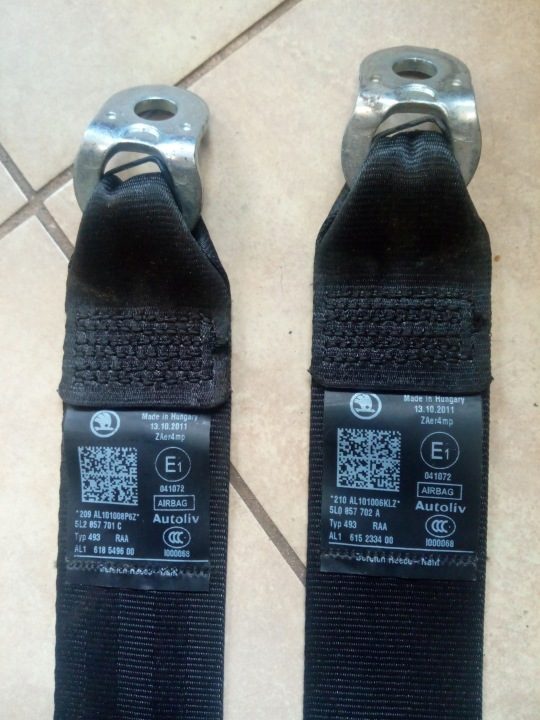 РЕМЕНЬ БЕЗОПАСНОСТИ ПАССАЖИРА ПРАВЫЙ ПЕРЕДНИЙ SKODA YETI 5L0857702A, фото 2