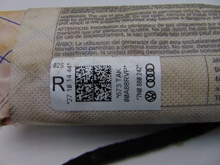ПОДУШКА БЕЗОПАСНОСТИ СИДЕНЬЯ AIRBAG ПРАВЫЙ VW SHARAN 7N ALHAMBRA II 7N0880242, фото 2