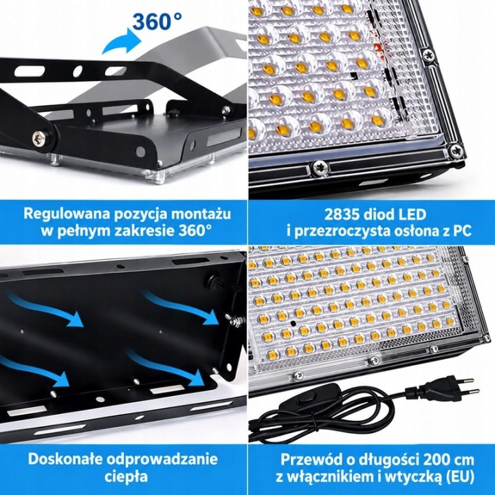 CREATESTAR LED Фара Наружная 100W 2 Шт. IP65 Kaltweiß, фото 4