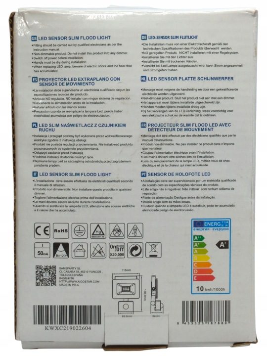 Прожектор Противотуманная фара LED 10W IP65 с датчик движения, фото 4