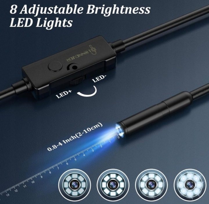 ENNOVOR Камера Эндоскопическая HD 1920 z 8 LED Водонепроницаемая IP67 Android iOS 5m, фото 2