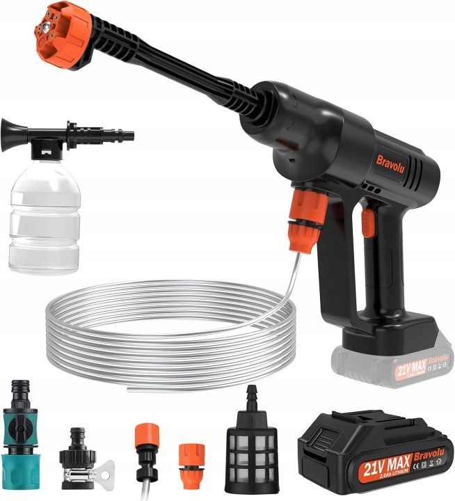 Мойка высокого давления беспроводная комплект 500 PSI + аккумулятор 6w1, фото 1