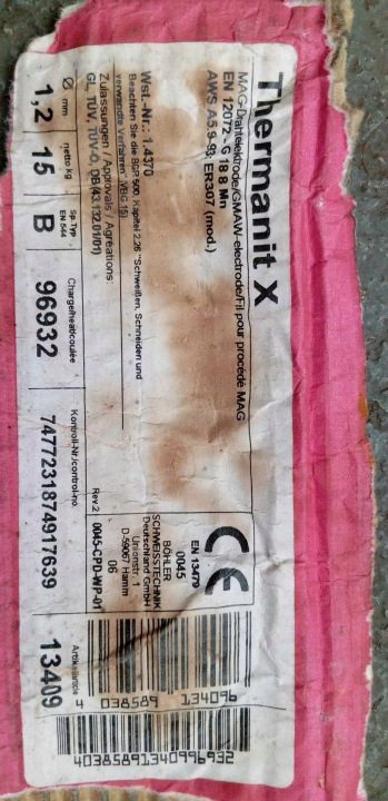 Проволока сварочная MIG - ER 307 THERMANIT X 1,2 15 кг - BOHLER -, фото 5