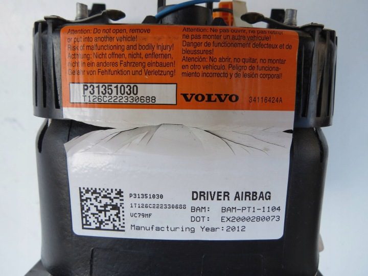 ПОДУШКА БЕЗОПАСНОСТИ ВОДИТЕЛЯ AIRBAG (WYSTRZELONA) VOLVO S60 2.0 P31351030, фото 9