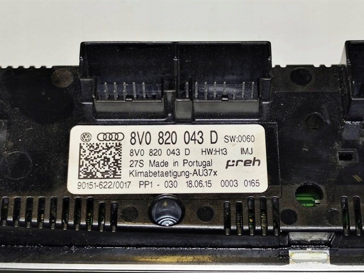 AUDI A3 S3 8V БЛОК УПРАВЛЕНИЯ КЛИМАТОМ ОБДУВА ПОДОГРЕВА СИДЕНИЙ 8V0820043D, фото 6