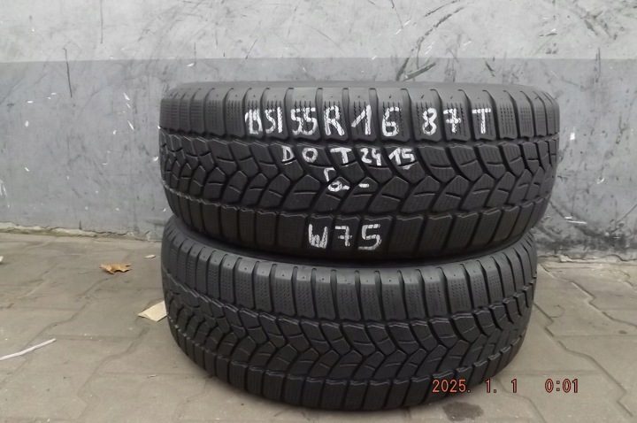 2× Шина зимняя Firestone Winterhawk 3 195/55R16 87 т сцепление на снегу (3PMSF), фото 1