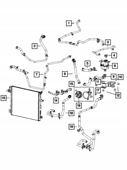 Шланг впускной радиатора JEEP WRANGLER JL 18+ 2.0 68280788AC, фото 4