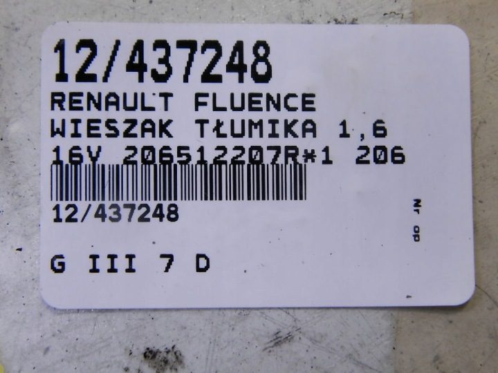 RENAULT FLUENCE Крепление выхлопа, фото 2