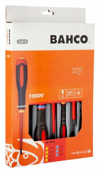 Комплект отверток Bahco плоский krzyżakowy 7 шт., фото 4