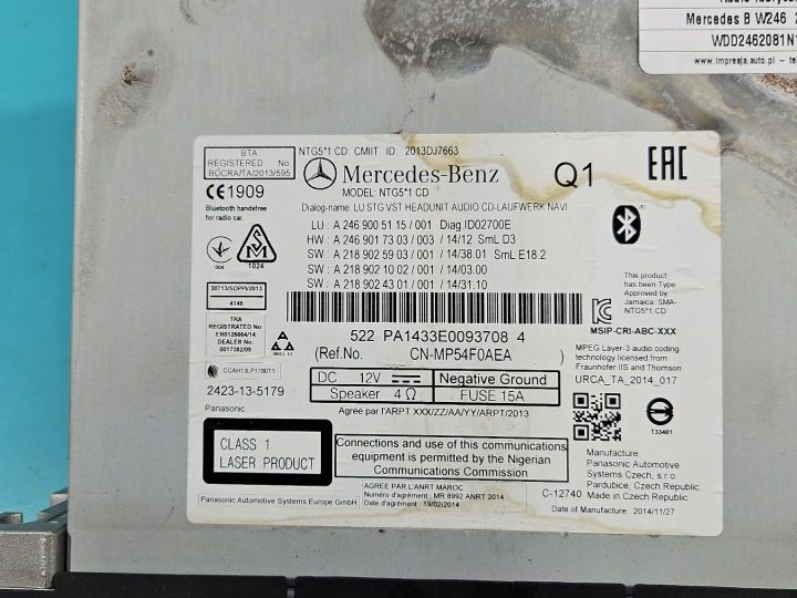 Магнитола штатная Mercedes W246, фото 5