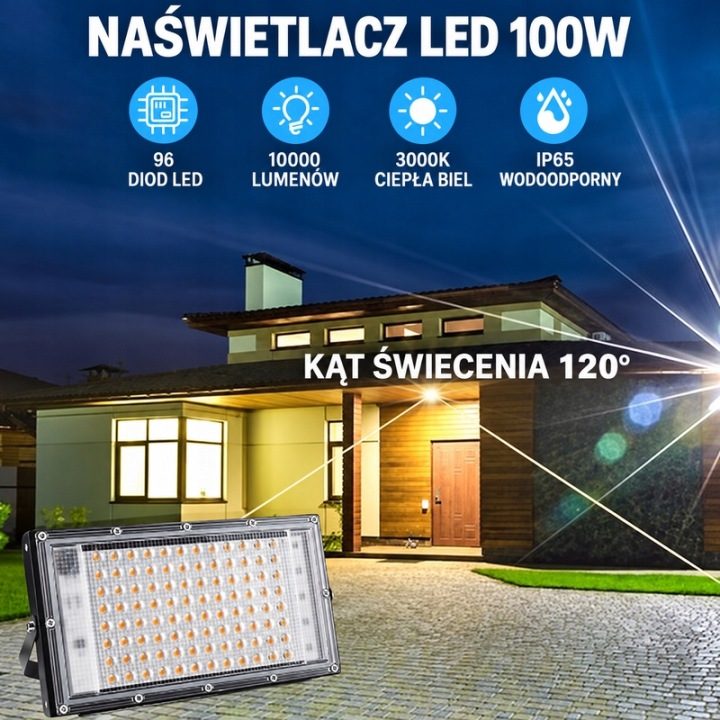 CREATESTAR LED Фара Наружная 100W 2 Шт. IP65 Kaltweiß, фото 5