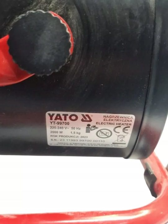 Yato отопитель электрический 2000W регулировка PTC вентилятор farelka обогреватель, фото 3