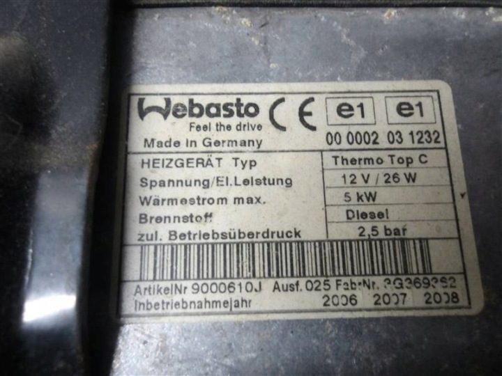 WEBASTO MAZDA 6 2.0 CITD THERMO TOP C 9000610J, фото 2
