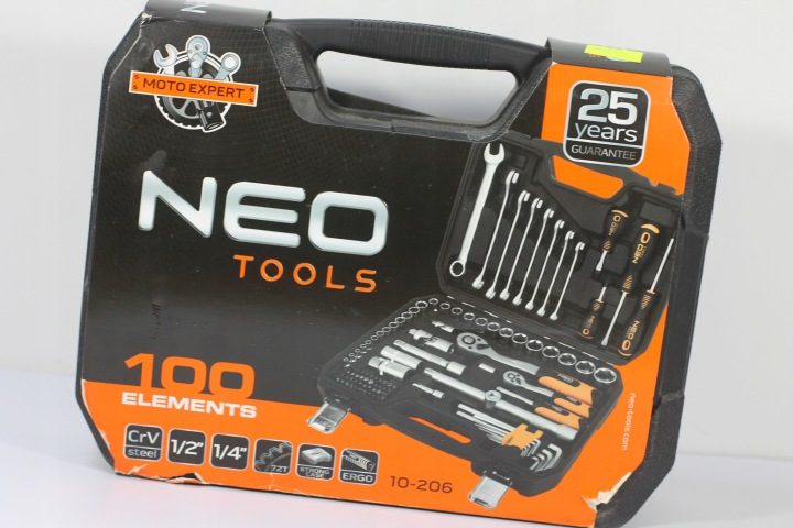 NEO TOOLS Комплект Торцевых головок 100 шт. 1/2" 1/4" Ключи Рожково Накидные, фото 1